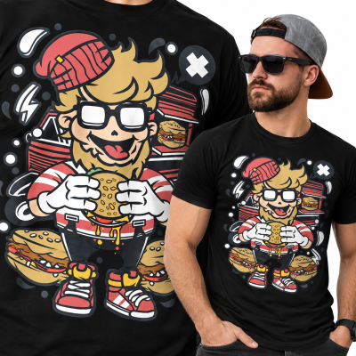 KOSZULKA ANIMOWANA  HIPSTER BURGER